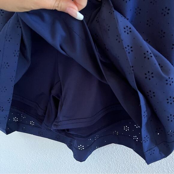Speedo Navy Blue Skort Active Skirt Shorts Perforated Tennis Golf Mature Modest - Picture 5 of 8
